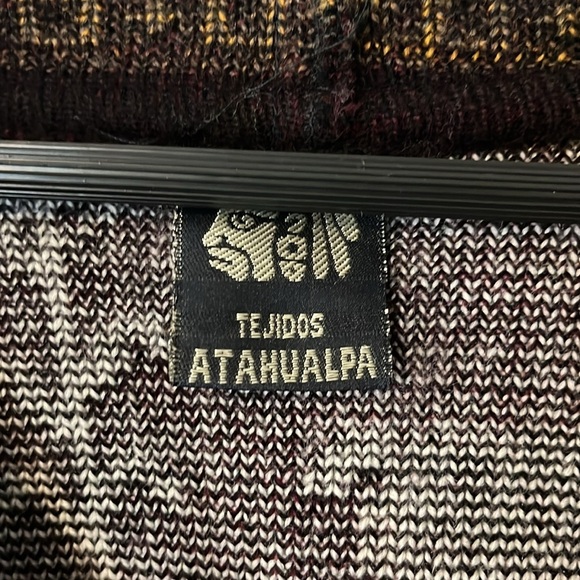 Wool Tejidos Atahualpa Super Soft Hooded Alpacas Teddy Style Coat Pockets Sz M/L - Picture 5 of 15